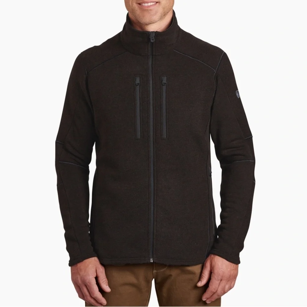 Kühl Interceptr Full Zip charcoal outdoor jacket knit XXL layering fleece gray